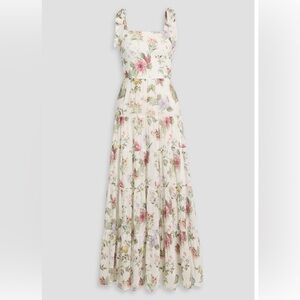 🆕 ALICE + OLIVIA Monnie tiered floral-print cotton-voile maxi dress